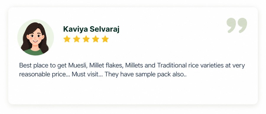 Customer testimonial from Kaviya Selvaraj