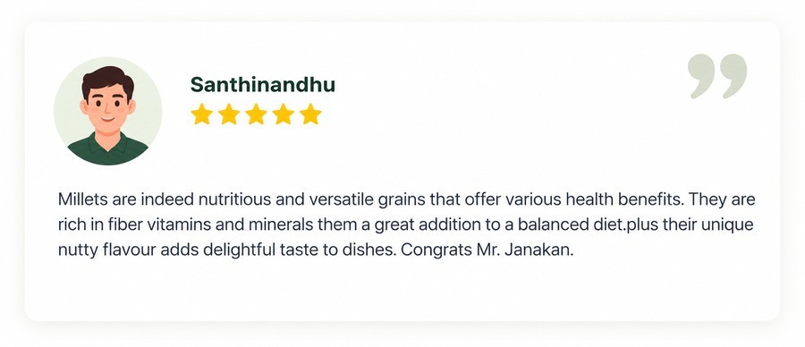 Customer testimonial from Santhinandhu